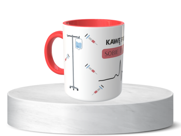 Śmieszny Kubek Niesklasyfikowane - Kawę podaję sobie dożylnie 2